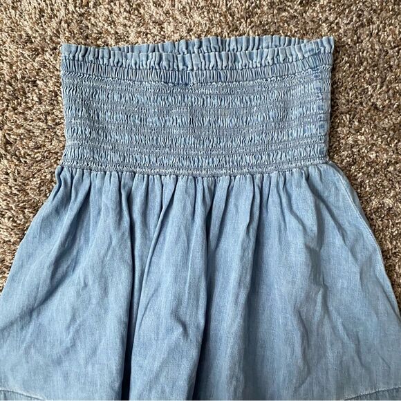 Gap Lyocell Smocked Denim Mini Skirt With Washwell In Medium Wash NWT - Picture 7 of 7